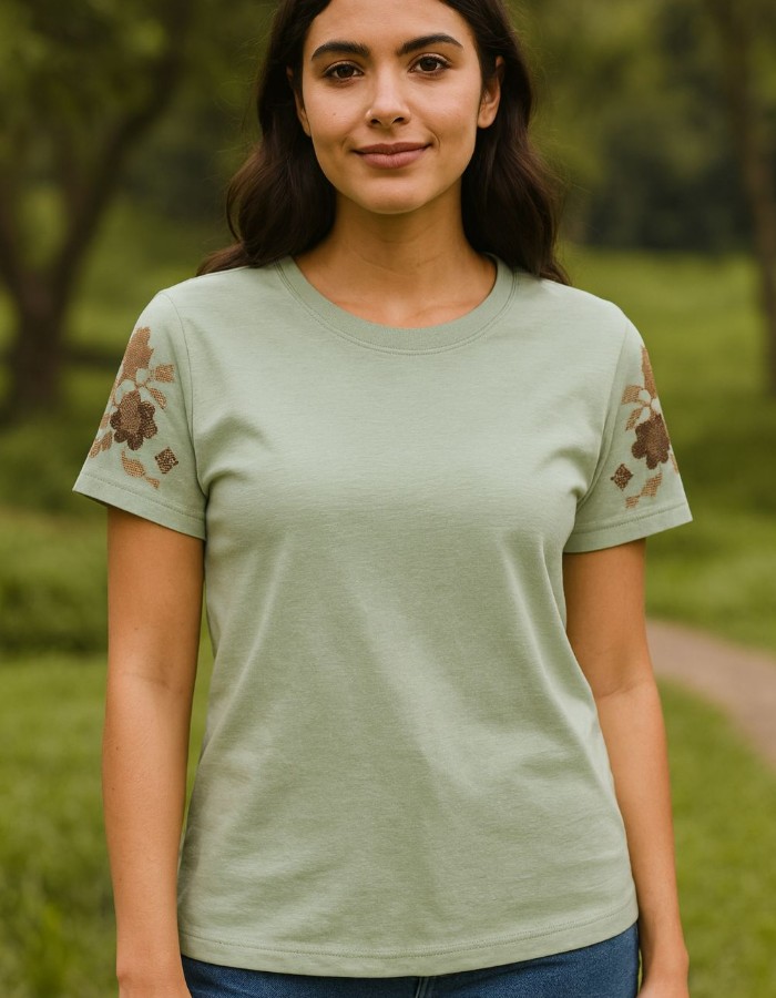 BLUSA FLOR NA MANGA
