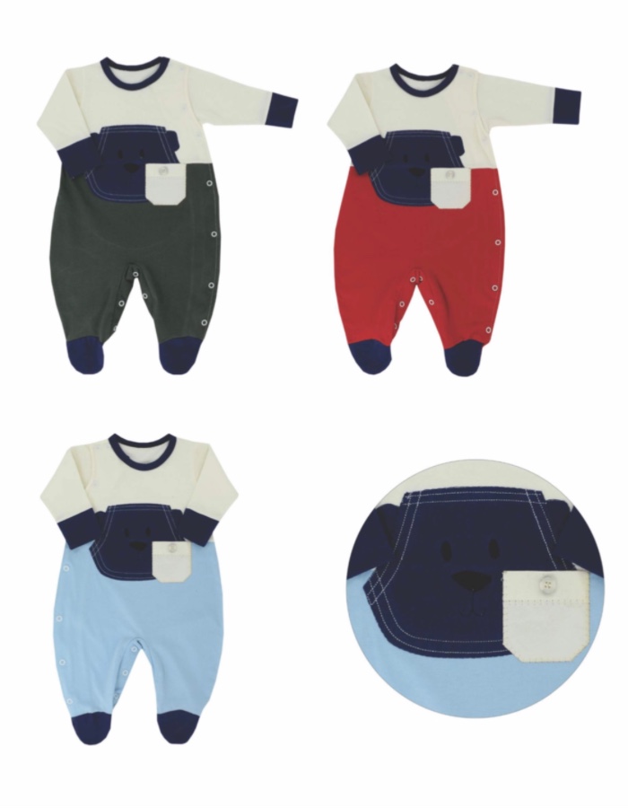 MACACÃO LONGO URSO BOLSO PIRULI 322