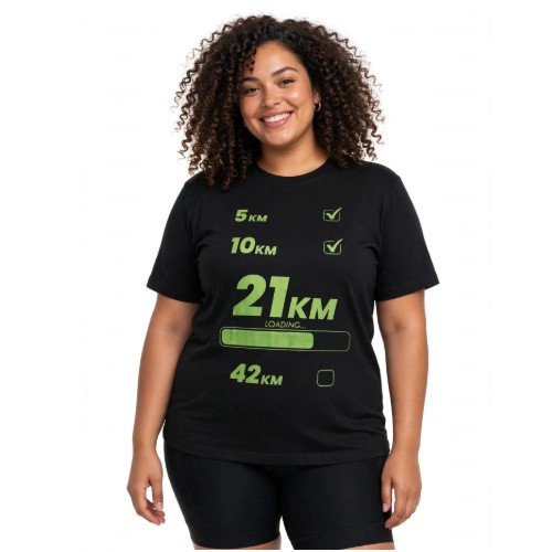 Camiseta oversize suede de corrida 5 10 21 42 km