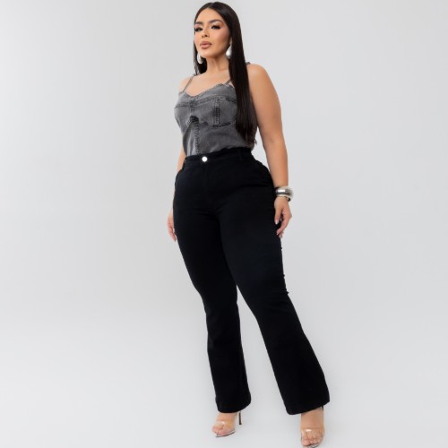 CALÇA FLARE PRETA LYCRA