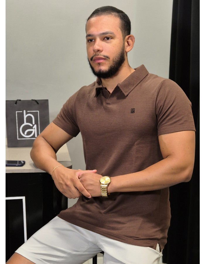 CAMISA GOLA POLO V TEXTURIZADA 