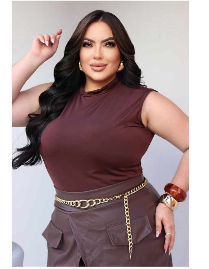 Blusa Jade regata gola alta