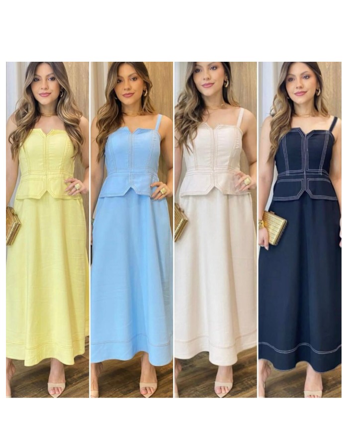 VESTIDO TECIDO MARANTE PREMIUM ELASTEX NAS COSTAS C/ BOJO
