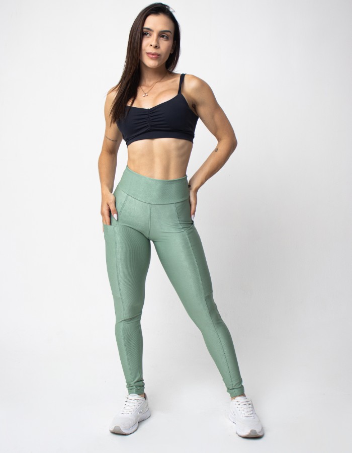 CALÇA CANELADA/ BOLSO