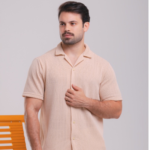 CAMISA CUBANA TRANÇADA TRICOT