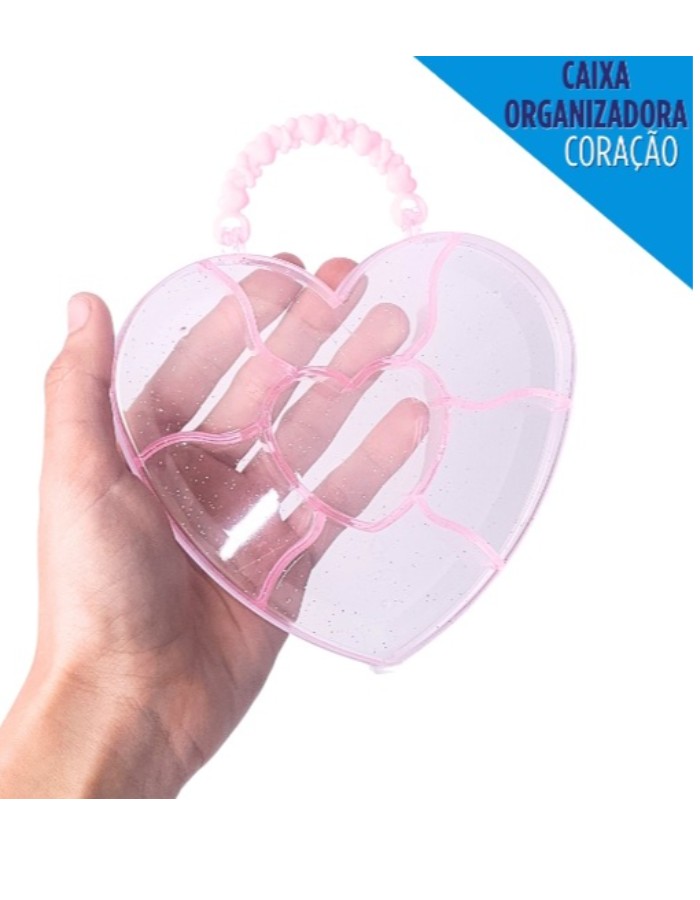 CAIXA ORGANIZADORA CORAÇÃO P/ MIÇANGAS E PEROLA 020 -  UND 