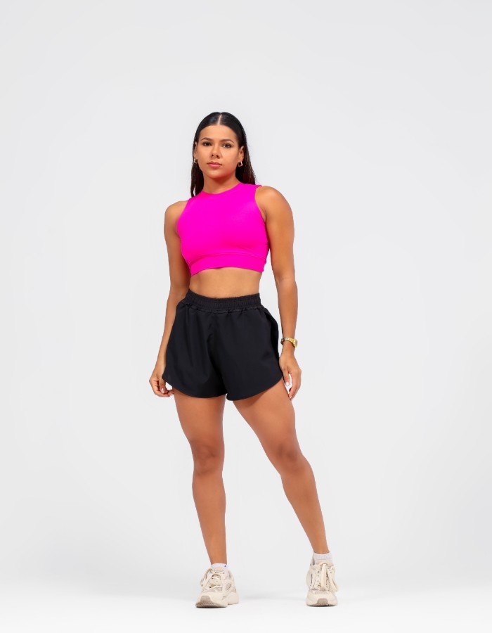 Conj. Short duplo em Tactel  gola alta