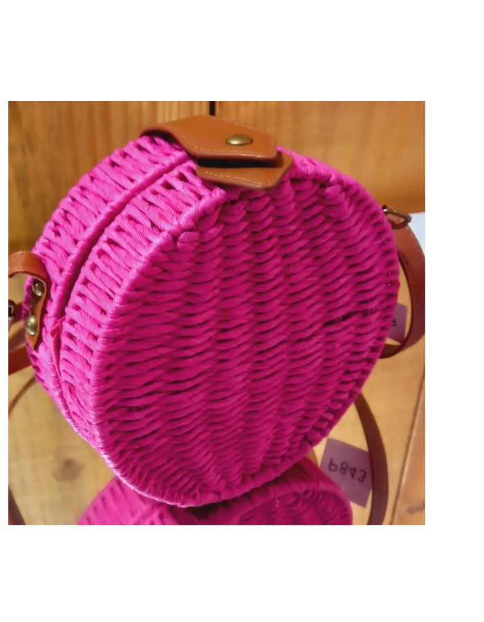 BOLSA REDONDA PEQUENA ROSA 