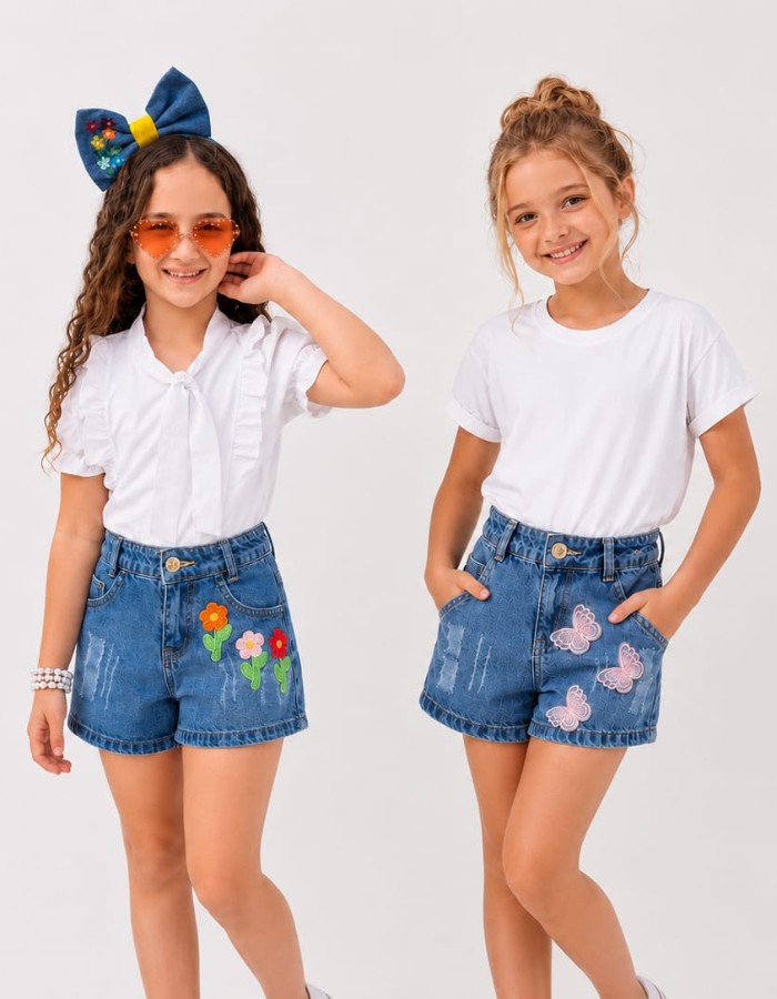 Short BOrboleta e Short Flor