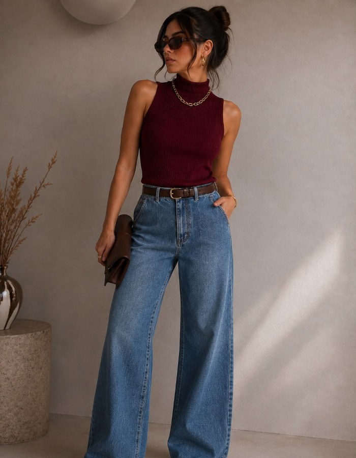 BLUSA REGATA GOLA ALTA