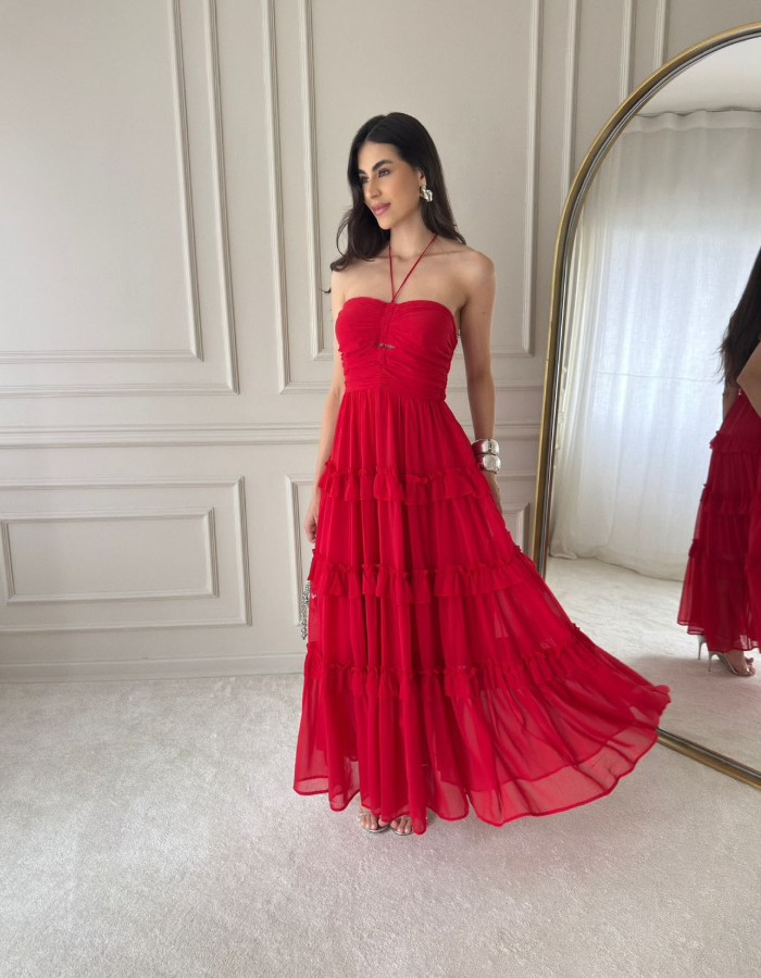 VESTIDO BABADO SEM ALÇA