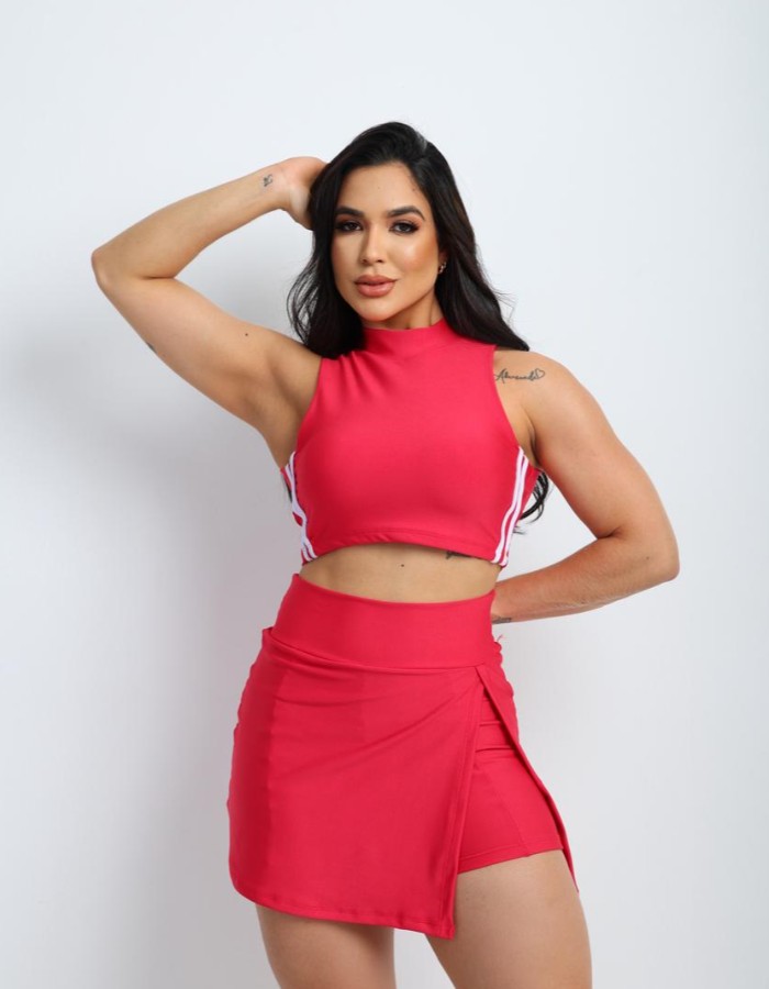 Conjunto short saia e bolso c top 