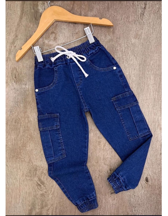 Calça jeans Cargo jogger masculina 