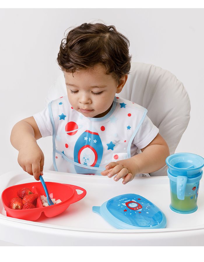 KIT REFEIÇÃO C/ TALHER FOGUETE AZUL BUBA