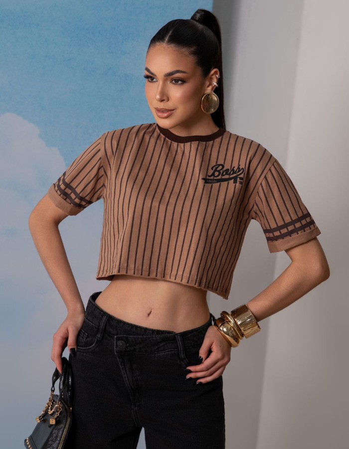CROPPED MALHA ESTAMPADO
