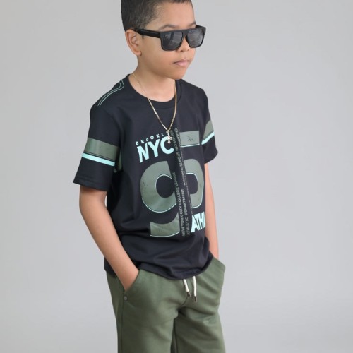 Camisa estampada preta 