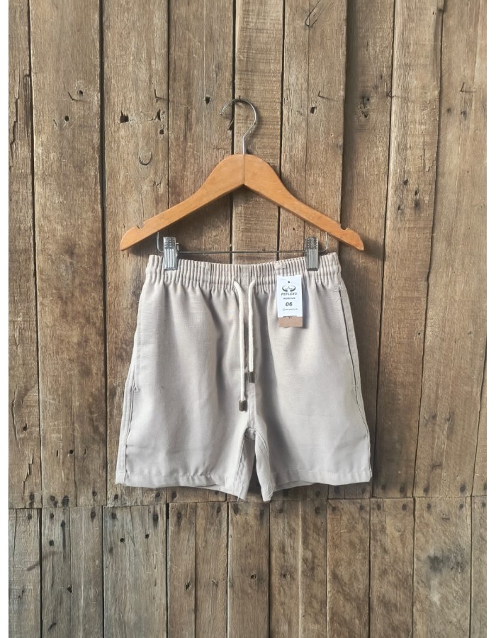 SHORT MAURICINHO DE LINHO CINZA