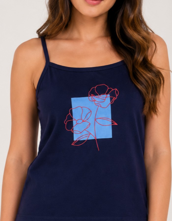 APENAS BLUSA ALÇA-AZUL MARINHO