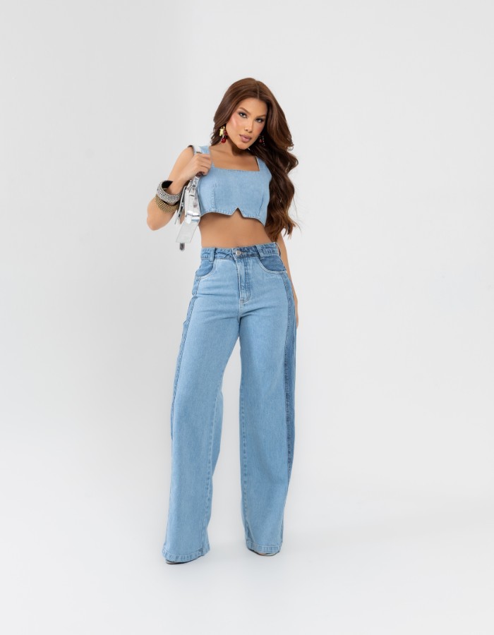 calça fem ewidleg bicolor