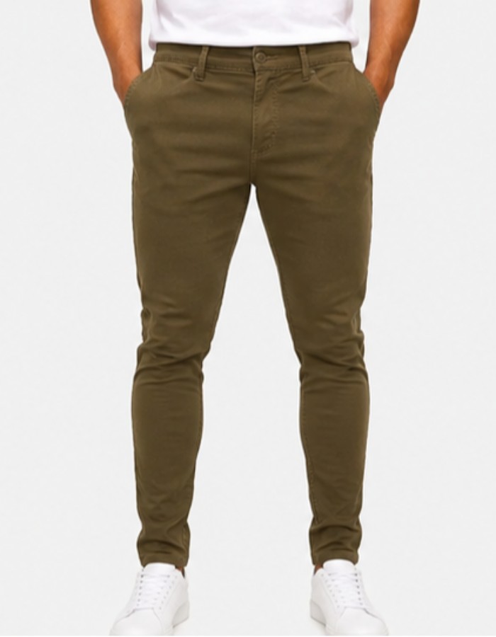 Calça Masculina Skinny Verde Oliva