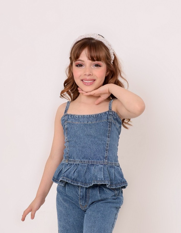 CROPPED JEANS INFANTIL DESGRADEADO