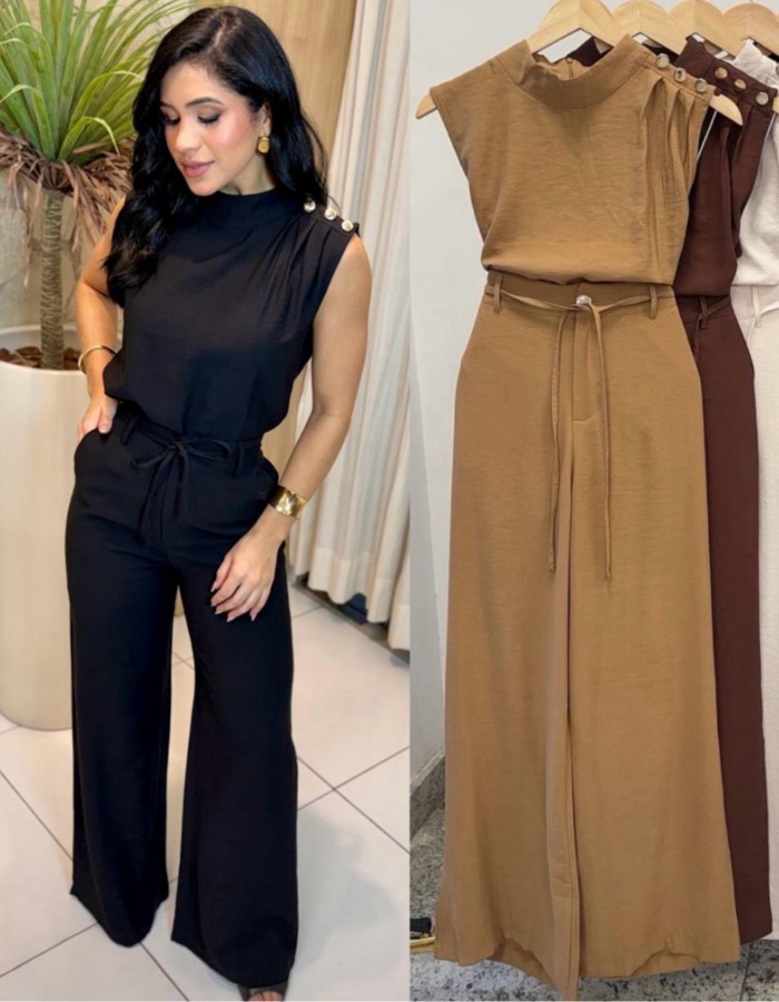 CONJUNTO TECIDO MARANTE C/ CALÇA PANTALONA
