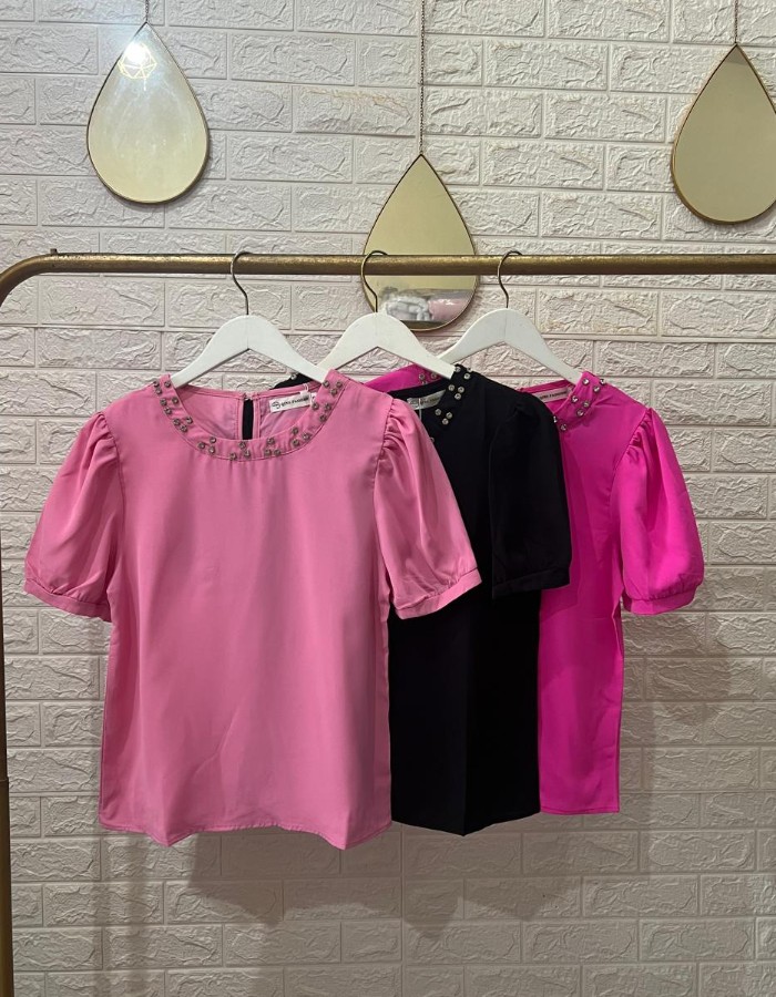 BLUSA CREPE SEDA DETALHE GOLA