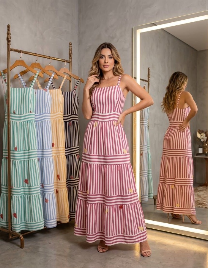 vestido alça larga 