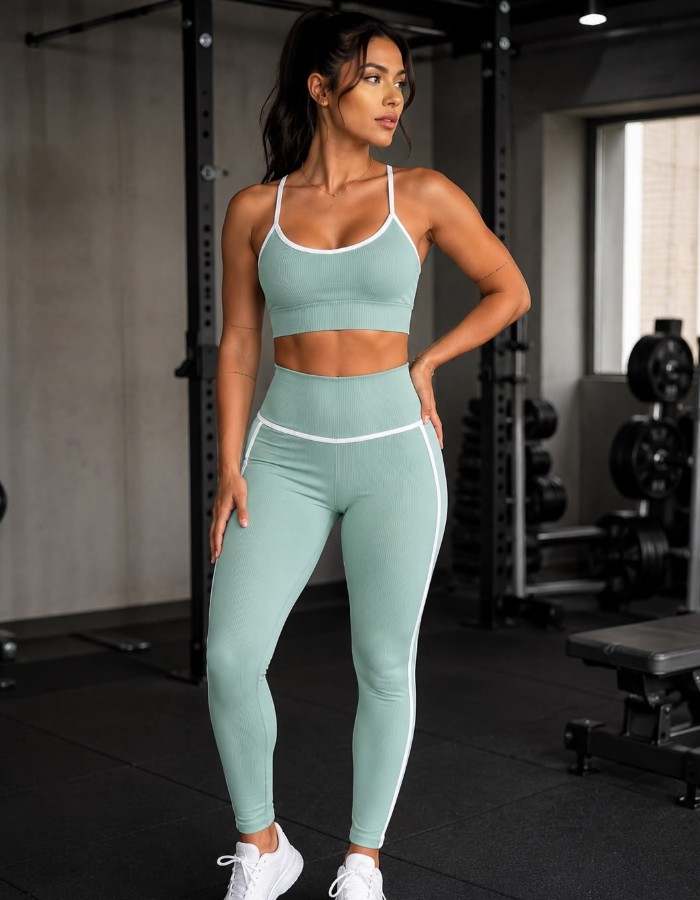 CONJUNTO CALÇA VIES E TOP ALÇA REGULAVEL EM CANELADO PREMIUN