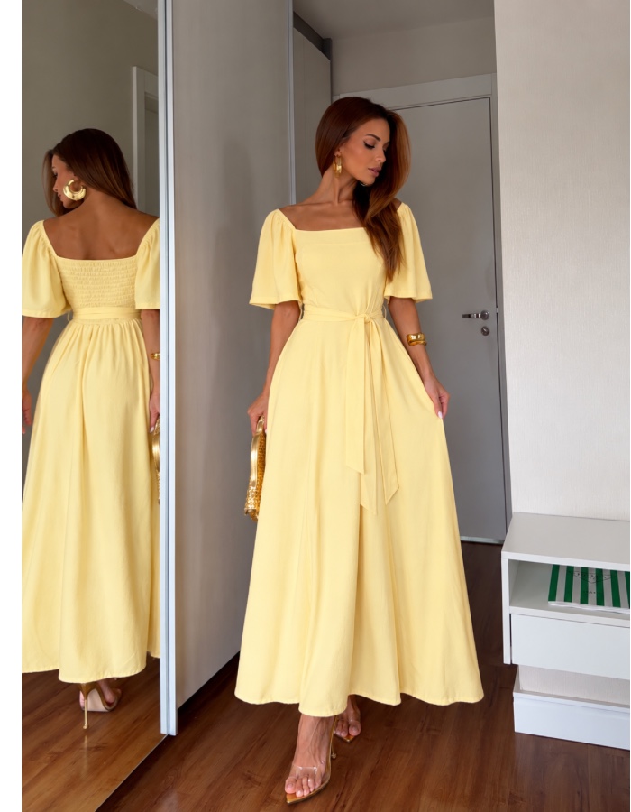 VESTIDO LISO C/ MANGA