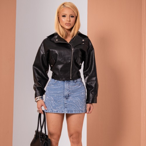 SHORT SAIA SLIM COM BRILHO 100%