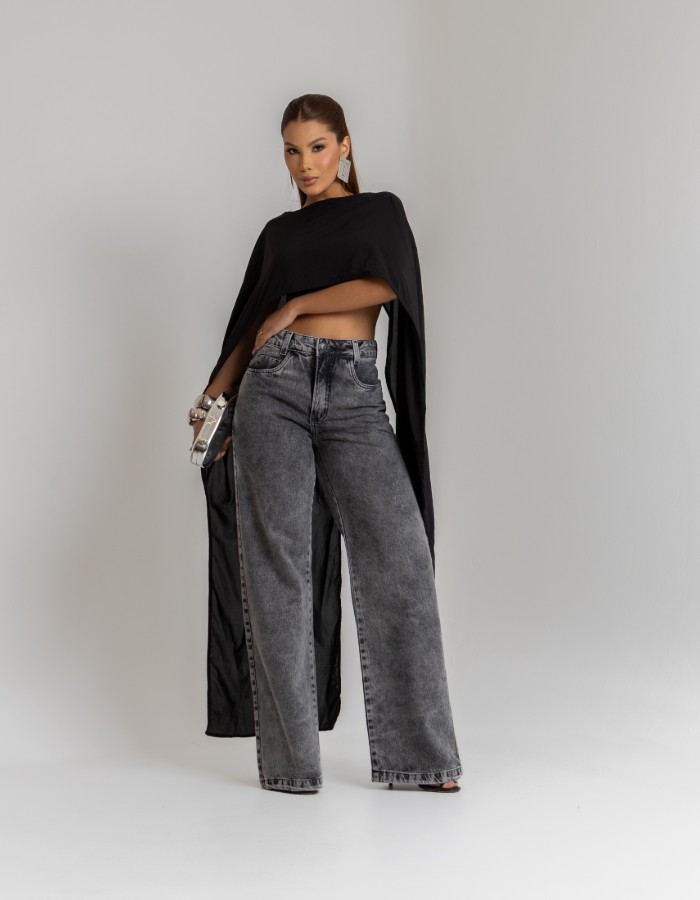 CALÇA WIDE LEG 100% ALGODÃO