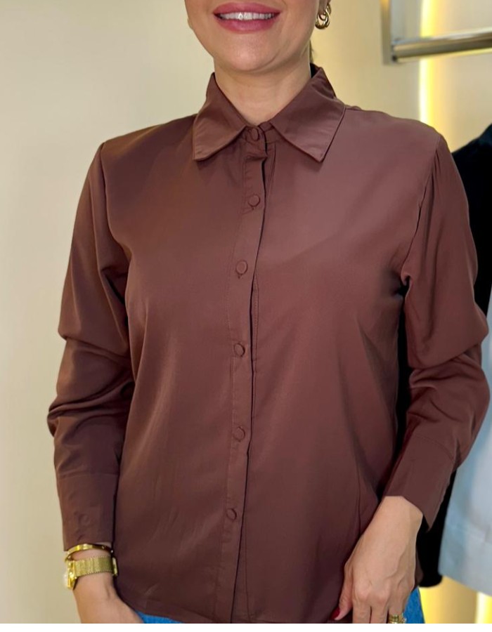 BLUSA SÊDA BOTÃO FORRADO