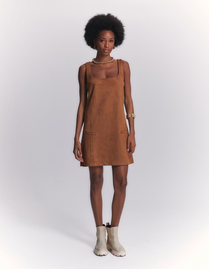 VESTIDO TRAPEZIO SUEDE