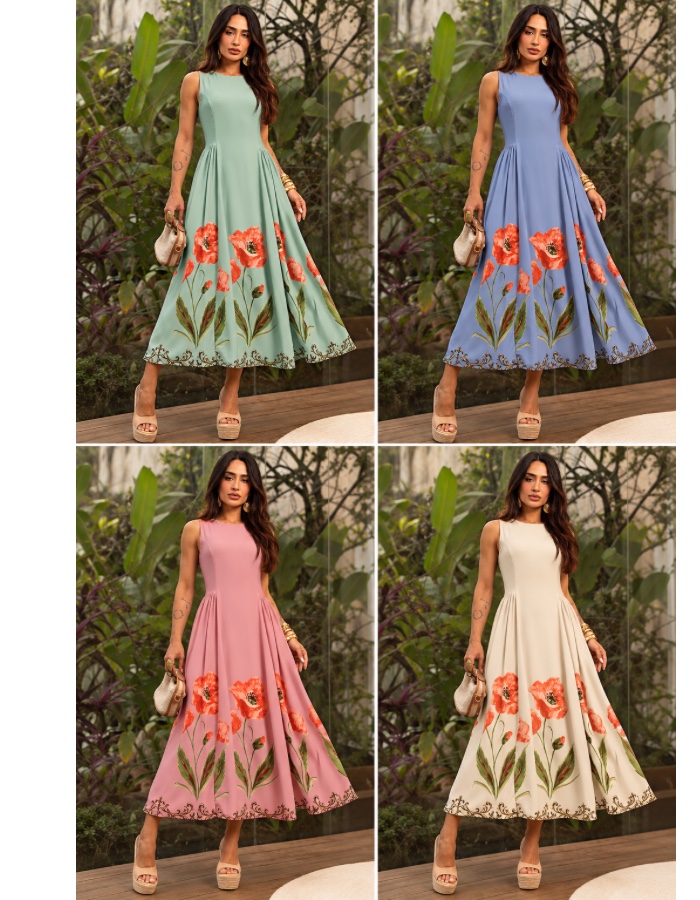 Vestido mídi Léia