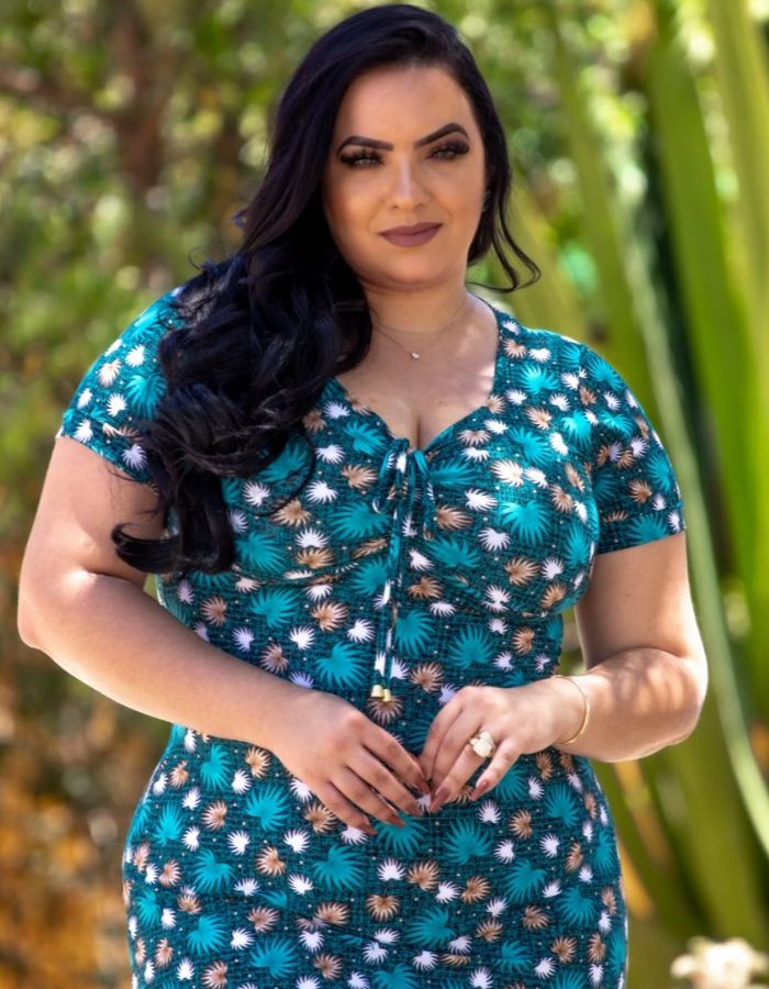 VESTIDO LONGO COM ROLITE - TAM G