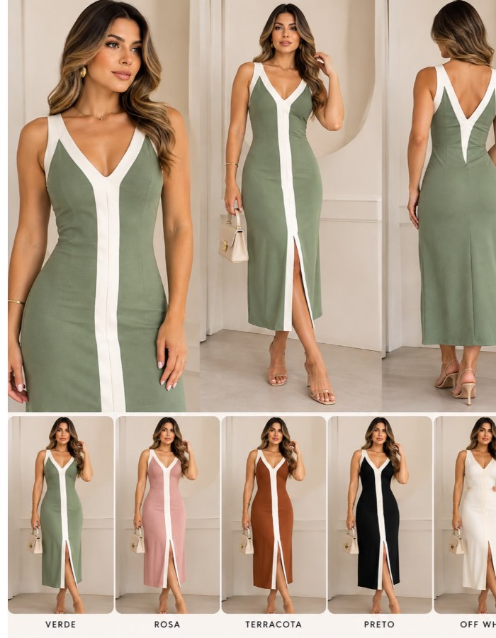 VESTIDO MIDI MODAL FRIO IMPORTADO