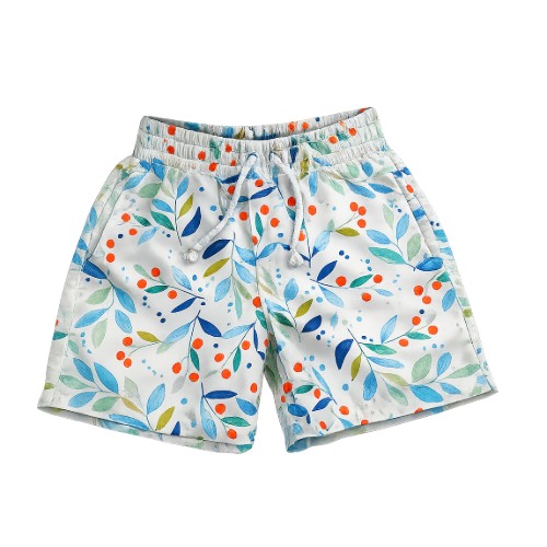  SHORT DE TACTEL INFANTIL FLORAL MASCULINO