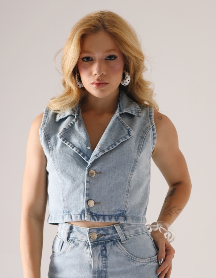 CROPPED GOLA MARMORIZADO