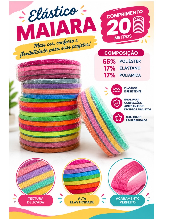 ELASTICO MAIARA 40 - ROLO C/ 20METROS