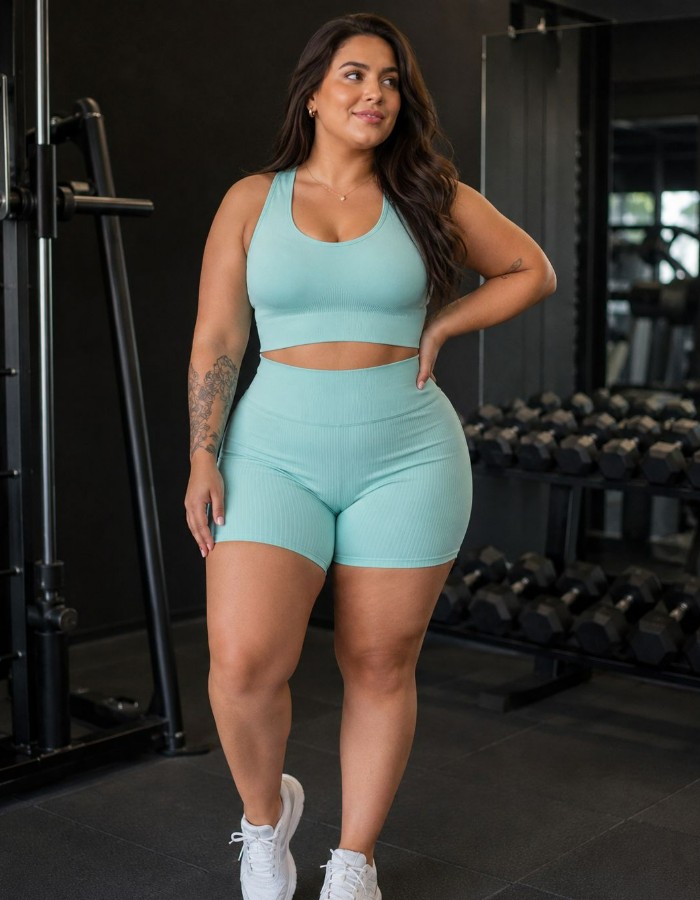 CONJUNTO SHORT EMPINA BUMBUM TOP NADADOR PLUS