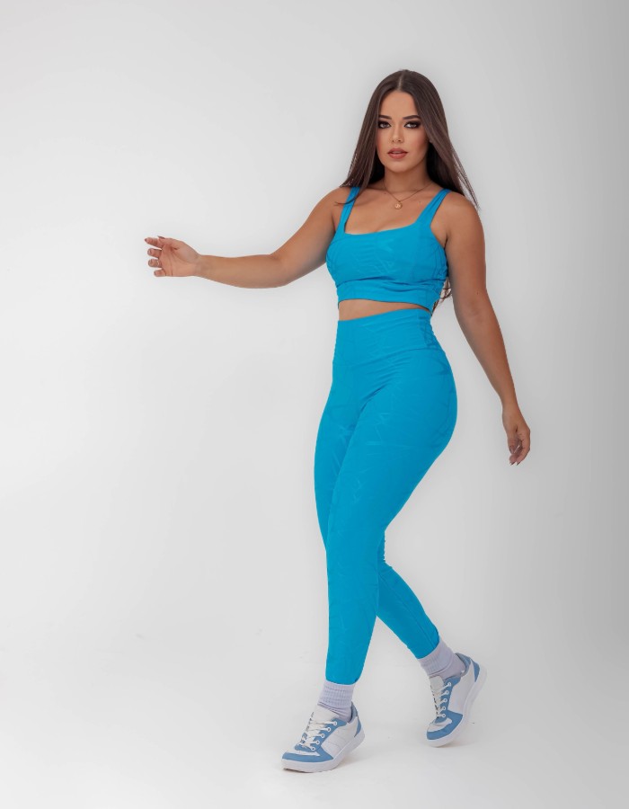 CONJ. CALÇA PRADA COM TOP DE ALÇA LARGA