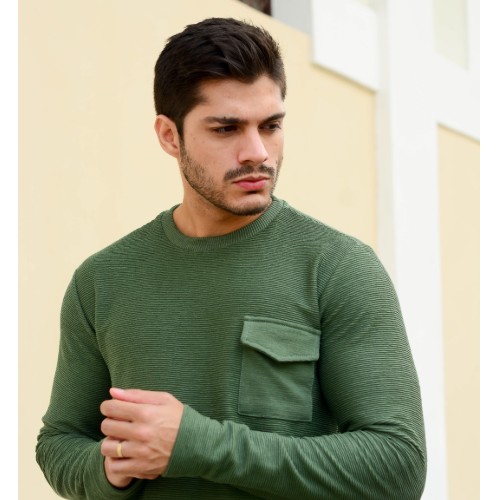 CAMISA LONGA TEXTURE COM BOLSO