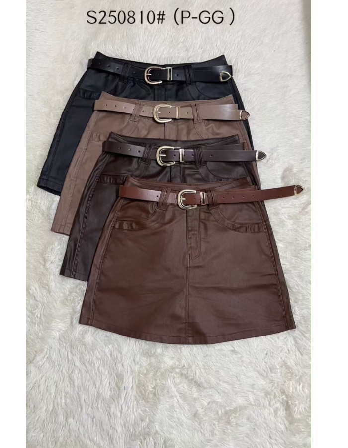 Short saia couro premium 