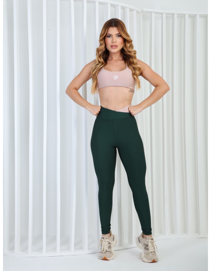 Conjunto top costas nua e calça legging