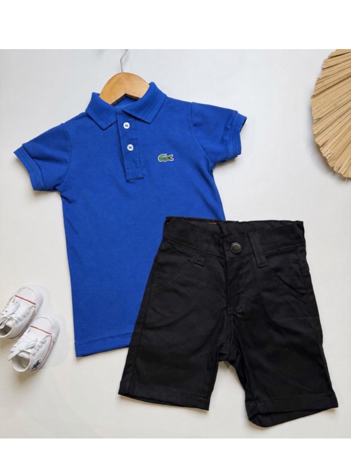 Conjunto polo piquet e bermuda brim LACOSTE 