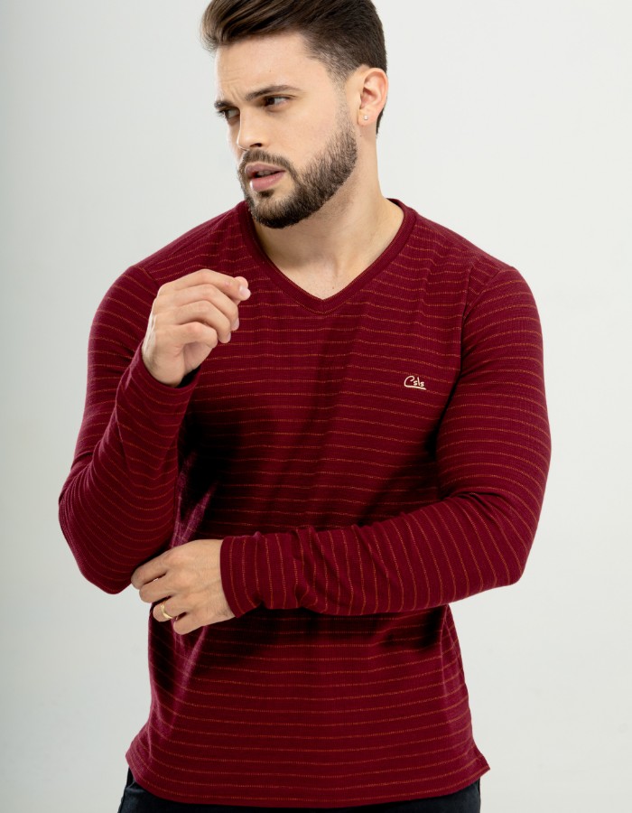 CAMISA GOLA VIÉS MANGA LONGA