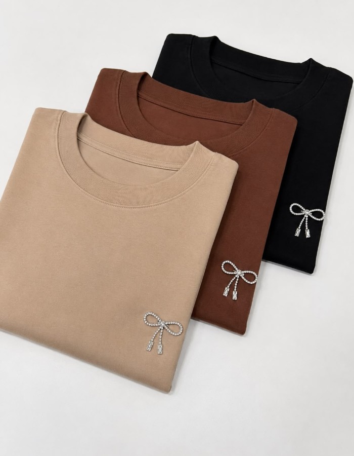 T-SHIRT LISA LAÇO STRASS