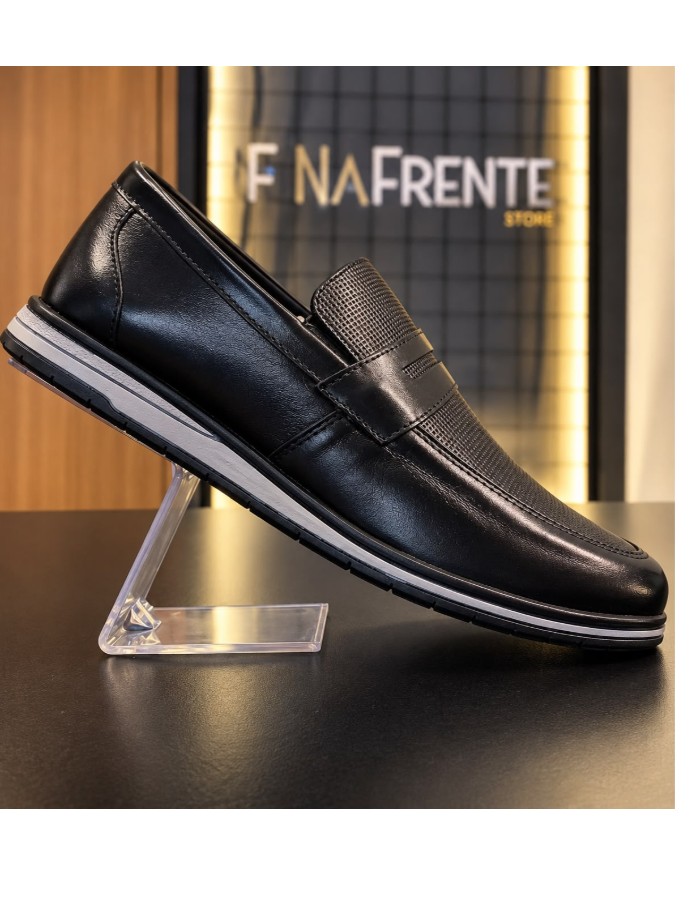 SOCIAL EM COURO - FLOATER ESTAMPA DIAMANTE - PRETO