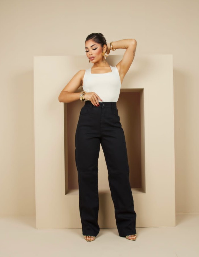 CALÇA WIDE LEG PRETA